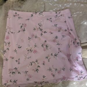 SHEIN Pink Floral Mini Skirt